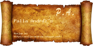 Palla András névjegykártya